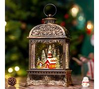 10.2" Christmas Snow Globe Water Lantern with Horse Drawn Carriage Christmas Scene Battery Operated or USB Powered Musical Lighted Holiday Decoration for Tabletop Display for Family