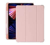 10.2 Inch Case for iPad 7th/8th/9th Generation (2019/2020/2021), Translucent TPU Protective Case with Pen Holder, Auto Wake/Sleep, Rose Gold