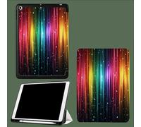 10.2 inch Case for iPad 9th/8th/7th Generation Case with Pencil Holder,Tri-fold Stand Protective Cover with Auto Sleep Wake for iPad Case 10.2 inch 2021/2020/2019 Rainbow Lines