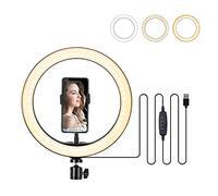 10 2 LED Ring Light 3200K-5500K Dimmable 3 Modes Adjustable Brightness Desk Camera Lamp for Live Streaming Selfie Makeup YouTube Video Vlog Photography USB Powered 1 4 Inch Screw Joint