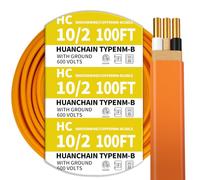 10/2 Orange 100FT NM-B Pure Copper Cable, Indoor Non-Metallic Sheathed Cable, 10 AWG 2 Conductors with Ground Wire, Suitable for Exposed and Concealed Wiring
