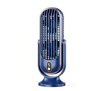 10.2'' Quiet Mini Tower Fan for Bedroom Desktop, Portable Small Desk Fan | Adjustable Tilt & 5 Speed, 1200mah USB Dual Air Circulation, Cooling Air Table Fan, Small Fans for Bedroom Office Oxford Blue