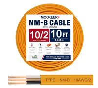 10/2 Wire with Ground - 10FT 10 Gauge NM-B Non-Metallic Sheathed Cable Pure Copper 10 AWG 2 Conductor Residential Indoor Wire for Outlets, Switches, Other Loads and Lighting Wiring Projects.(Yellow)