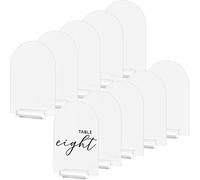 10.2 x 15.2 cm Matte Sheet, Acrylic Sign with Transparent Stand, Curved Acrylic Plates with Holder, DIY Blank for Wedding Table Number Menu Bar List