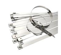 10 20 100 Pcs Stainless Steel Metal Cable Ties Exhaust Wrap Coated Locking Zip-Exhaust Multifunctional Stainless Steel Cable Ties(10Pcs,4.6x250mm)