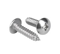 10/20/30/40/50pcs M3 .5 M4 M5 M6 304 Stainless Steel Cross Large Flat Head Self-tapping Wood Screw Round(25mm,M3 50pc)
