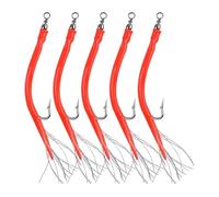 10/20/30/40 Pcs Fishing Hooks Set Barbed Octopus Hook With Rolling Swivel And Thread Feather Rope DShanLa(10pcs,10 0)