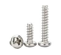 10/20/30/50/100pcs M1 M1.2 M1.7 M2 M2.6 M3 M4 M5 304 Stainless Steel Cross Round Head Cutting Tail Self Tapping Screws(4mm,M1.2-100pcs)
