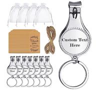 10 20 30 50 70 90 100 Set Personalised Bottle Opener Nail Clipper Keychain Bulk, Customised Wedding Baby Shower Favors Gift for Party Favor, Souvenir Gifts Come with String and Thank You Tags