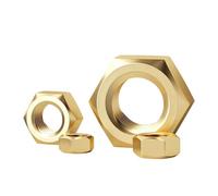 10/20/30/50PCS DIN934 Brass Hex Nut M1.4 .6 M2 .5 M3 M4 M5 M6 M8 M10 Metric Threaded Hexagonal For Bolts Screws Solid Copper Nuts(30pcs,M10)
