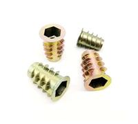 10/20/30/50pcs M4 M5 M6 M8 M10 Furniture Cabinet Bed Hexagon Hex Socket Head Embedded Insert Nut E-Nut Inside and Outside Thread(30pcs M6x8)