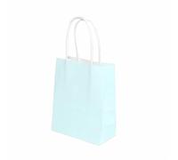 10/20/30/50pcs Mini Small Kraft Paper Bag with Handles Festival Gift Bag Candy Bags Birthday Party Bags for Birthday Wedding Sweets(Light blue,12X15X6CM (MINI)_30PCS)
