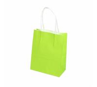 10/20/30/50pcs Mini Small Kraft Paper Bag with Handles Festival Gift Bag Candy Bags Birthday Party Bags for Birthday Wedding Sweets(Green,12X15X6CM (MINI)_30PCS)