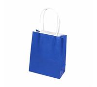 10/20/30/50pcs Mini Small Kraft Paper Bag with Handles Festival Gift Bag Candy Bags Birthday Party Bags for Birthday Wedding Sweets(Blue,12X15X6CM (MINI)_50PCS)
