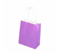 10/20/30/50pcs Mini Small Kraft Paper Bag with Handles Festival Gift Bag Candy Bags Birthday Party Bags for Birthday Wedding Sweets(Purple,12X15X6CM (MINI)_50PCS)