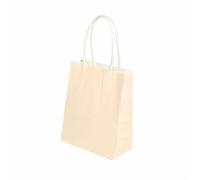 10/20/30/50pcs Mini Small Kraft Paper Bag with Handles Festival Gift Bag Candy Bags Birthday Party Bags for Birthday Wedding Sweets(Light orange,12X15X6CM (MINI)_10PCS)