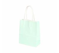 10/20/30/50pcs Mini Small Kraft Paper Bag with Handles Festival Gift Bag Candy Bags Birthday Party Bags for Birthday Wedding Sweets(Light green,12X15X6CM (MINI)_50PCS)