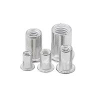 10/20/30/50Pcs Rivet Gun M3 M4 M5 M6 M8 M10 M12 Aluminum Alloy Rivnut Flat Head Threaded Rivet Insert Nutsert Cap Rivet Nut Rustproof (Size : M10 20PCS)