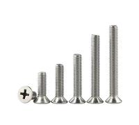 10/20/30pcs 304 Stainless Steel Lengthen Cross Countersunk Head Screw KM Flat Machine Tooth Small Bolt M3 .5 M4 M5 M6 M8 M10(25mm (30Pcs),M6)