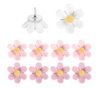10/20/30Pcs Flower Head Push Pins Cork Notice Board Thumb Tacks for Bulletin Board Display Picture Note Memos Flower Shaped Thumb Tacks