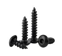 10/20/30pcs Hex Hexagon Socket Screw M3 M4 M5 M6 Grade 8.8 Black Carbon Steel Button Round Head Self Tapping Screws(6mm,M3-30pcs)
