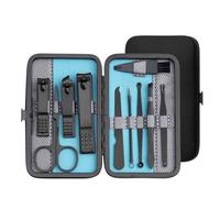 10/20/36 Pcs Manicure Set Nail Clippers Kit Pedicure Care Tools Stainless Steel Women Grooming Kit for Travel,Blue 10 pcs Set
