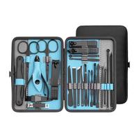 10/20/36 Pcs Manicure Set Nail Clippers Kit Pedicure Care Tools Stainless Steel Women Grooming Kit for Travel,Blue 25 pcs Set