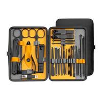 10/20/36 Pcs Manicure Set Nail Clippers Kit Pedicure Care Tools Stainless Steel Women Grooming Kit for Travel,Yellow 25 Pcs Set