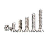 10/20/40/100pcs 304 Stainless Steel Countersunk Head Screw/Flat Torx Anti-Theft Screw M2M3M4M5M6M8(40pcs M4x6)