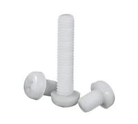 10/20/40/50pcs M3 M4 M5 M6 M8 White Nylon Plastic Round Pan Head Cross Screw Bolt Length 18mm-45mm(25mm,M6 (20Pcs))