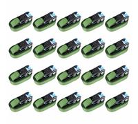 Ratchet tie-down straps 20pcs 6m x 25mm Green Polyester 400kg lashing EN12195-2