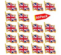 10/20/50/100 Pack Metal Britsh Flag Lapel Pin Waving Union Jack Pins Bulk United Kingdom UK Patriotic Pin Badge Souvenir For Hat Bag Travel Gifts, Metal Alloy Steel, no gemstone
