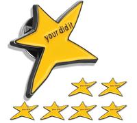 10/20/50/100 Pack -Yellow Star Enamel Lapel Pins Bulk- Your Did It Inspirational Pin Badges Funny Brooches Graduation Gifts for Coworkers Cute Desk Decor Birthday Gift, 1.4inch, Metal, no gemstone