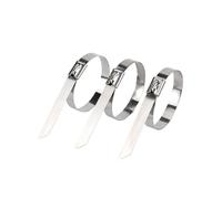 10 20 50 100 Pcs 4.6mm 0.18 inch Ball self Locking 304 Stainless Steel Cable Ties Exhaust Wrap Coated Locking Metal Zip-Exhaust(20PCS,4.6x500mm)