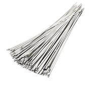10 20 50 100 Pcs 4.6mm 0.18 inch Ball self Locking 304 Stainless Steel Cable Ties Exhaust Wrap Coated Locking Metal(20PCS,4.6x200mm)