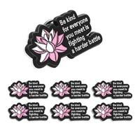 10/20/50/100 Pcs Be Kind For Everyone You Meet Is Fighting A Harder Battle Enamel Pins Novelty Lotus Pins With Day Quote Metal No Stone