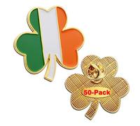 10/20/50/100 Pcs Ireland Irish shamrock Lapel pins Bulk-St. Patrick's Day Three Leaf Clover Perfect Gifts Badge Souvenir
