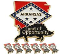10/20/50/100Pack American State Arkansas Lapel Pins Bulk Metal USA AR Badge Pins Souvenir Gifts, 1.2inch, Zinc Brass, no gemstone