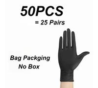 10/20/50/100PCS Black Nitrile Disposable Gloves Disposable Cleaning Hairdressing