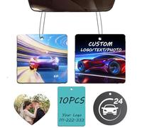 10/20/50/100Pcs Custom Logo Air Freshener Bulk,Personalized Double-sided with Photo Car Air Freshener for Car Wardrobe Bathroom Hanging Ornaments