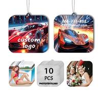 10/20/50/100Pcs Custom Logo Air Freshener for Car Bulk,Wholesale Personalized Double-Sided Car Air Fresheners with Photo Text Logo (10Pcs Square)