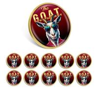 10/20/50/100Pcs Goat Championship Trophy Lapel Pins Bulk -Metal for Softball Baseball Football Soccer Team Sports Gifts Greatest of All Time For Team Coworkers Students, 1.1in, Alloy, electroplating