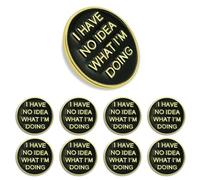 10/20/50/100Pcs I Have No Idea What I'm Doing Enamel Lapel Pins Bulk 1 inch -Humor Brooch Badge for Men Women Clothes Bags Hats, Metal, no gemstone