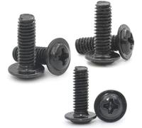 10/20/50/100pcs M1.4 M2 M2.5 M3 M3.5 M4 M5 Black Phillips Cross Pan Round Head with Washer Collar Screw Bolt(M1.4x4mm x100pcs)