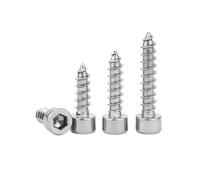 10/20/50/100pcs M2 .6 M3 .5 M4 M5 M6 304 Stainless Steel Hex Hexagon Socket Cap Head Speaker Wood Self-tapping Screw(50mm,10pcs M4)