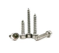 10/20/50/100pcs M2 M2.6 M3 M3.5 M4 M5 M6 304 Stainless Steel Hex Hexagon Socket Cap Head Furniture Wood Self Tapping Screw(5mm,M5 10pcs)