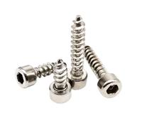 10/20/50/100pcs M2 M2.6 M3 M3.5 M4 M5 M6 304 Stainless Steel Hex Hexagon Socket Cap Head Speaker Wood Self-tapping Screw(30mm,10pcs M5)
