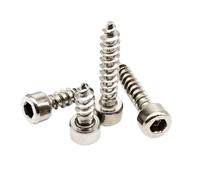 10/20/50/100pcs M2 M2.6 M3 M3.5 M4 M5 M6 304 Stainless Steel Hex Hexagon Socket Cap Head Speaker Wood Self-Tapping Screw(16mm,10pcs M6)