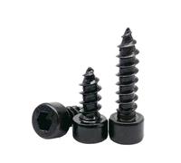 10/20/50/100pcs M2 M2.6 M3 M3.5 M4 M5 M6 Black Carbon Steel Allen Hex Hexagon Socket Cap Head Furniture Wood Self Tapping Screw(45mm,M5 20pcs)