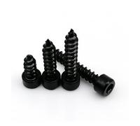 10/20/50/100pcs M2 M2.6 M3 M3.5 M4 M5 M6 Black Carbon Steel Hex Hexagon Socket Cap Head Speaker Wood Self-tapping Screw(45mm,20pcs M5)